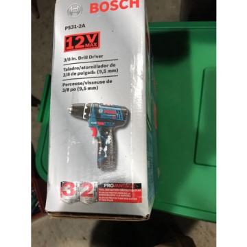 NEW IN BOX - BOSCH 12V MAX; PS31-2A; 3/8&#034; Drill Driver; w/ &#034;2&#034; LITHIUM-ION 2.0Ah