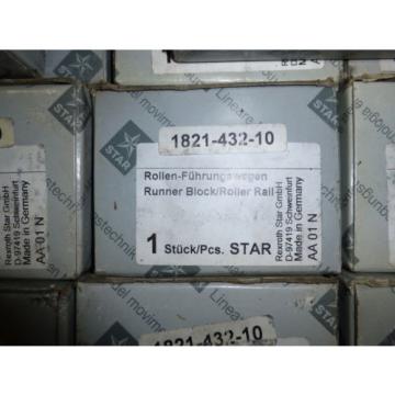 New Japan India Rexroth Star 1821-432-10 Runner Block Roller Rail