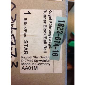 Deutsche Canada Mexico Star Rexroth Runner Block Ball Bearing 1623-614-10, D-97419 Rack E #E3