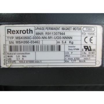 REXROTH Italy Greece AC SERVO MOTOR MSK050C-0300-NN-M1UG0-NNNN *REFURBISHED &amp; FULLY TESTED*