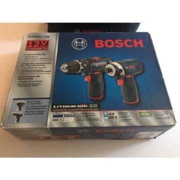 NEW BOSCH 12V Max Hammer Drill/Impact Driver 2-Tool Lithium-Ion Kit CLPK241-120