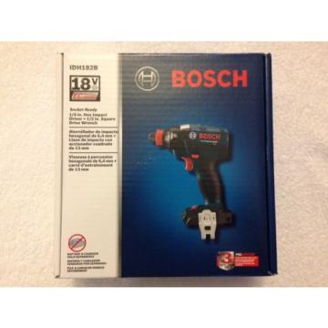 New Bosch 18V IDH182B Hex Brushless 1/4&#034; &amp; 1/2&#034; Socket Ready Impact Driver NIB