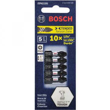 BOSCH Impact Tough Insert - 5 Piece Phillips Screwdriver Bit Set - 25mm PH2