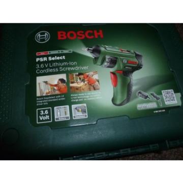 *NEW*Bosch PSR Select Cordless Lithium-Ion Screwdriver with 3.6 V Battery-1.5 Ah