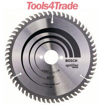 Bosch 190mm x 30mm x 60 Teeth Optiline Wood Cut Circular Saw Blade 2608641188