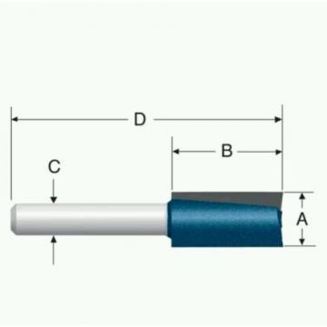 Bosch 85225MC 1/4in Shank 3/8 X 1in Double Flute Straight Router Bit