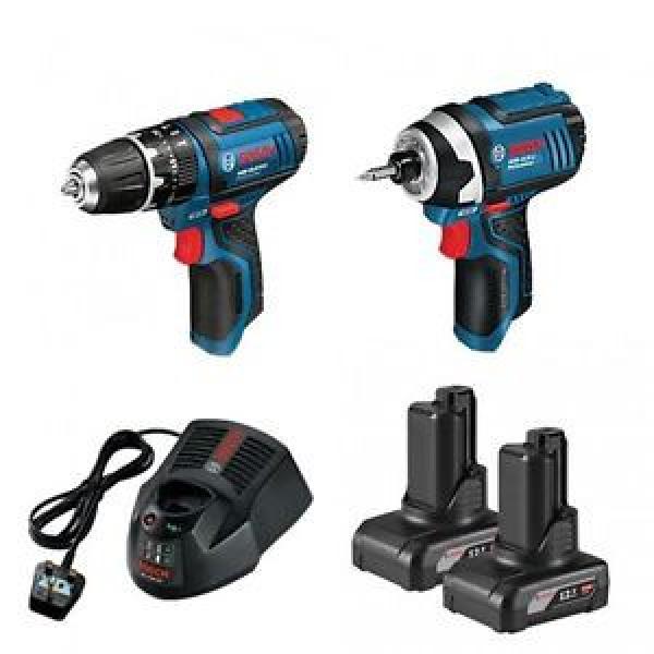 Bosch 12V GSB + 12V GDR  Impact Driver Drill Kit 2 x 4.0Ah in L-BOXX #1 image