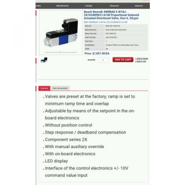 *NEW* Italy Greece BOSCH REXROTH 0811404153 Proportional Solenoid Actuated Directional Valve. #2 image